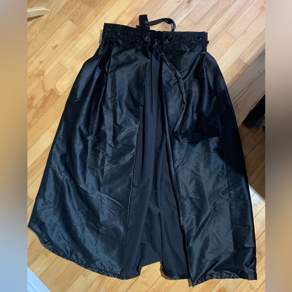 Formal satin gemstone wrap skirt